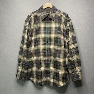 Orvis Signature Twill Shirt Men size L Cotton Button Down Long Sleeve Plaid